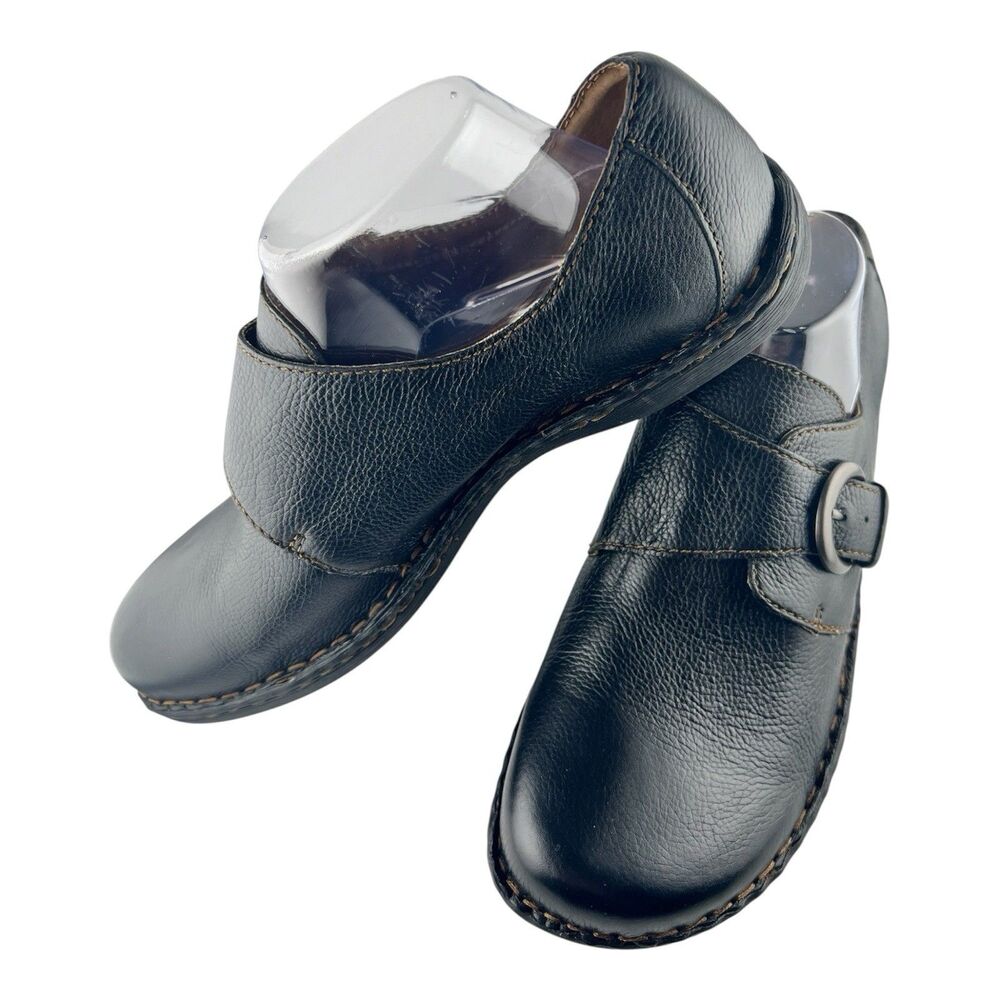 BOC Born Concept Shoes Women’s 11Loafers Comfort Buckle C47503 Black Leather